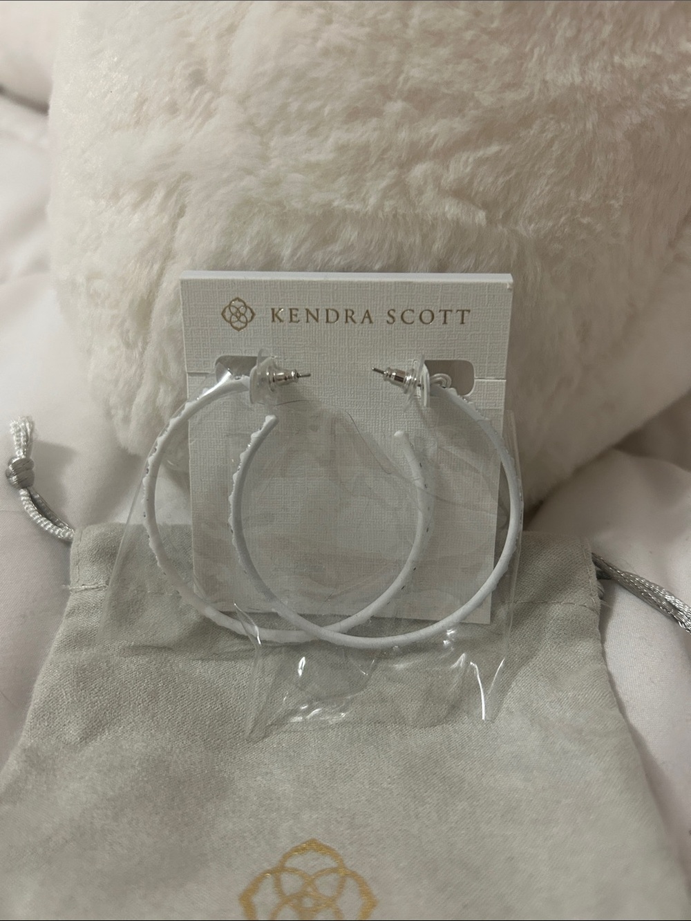 Kendra Scott Val White Hoop Earrings | White Enamel Hoop Earrings
